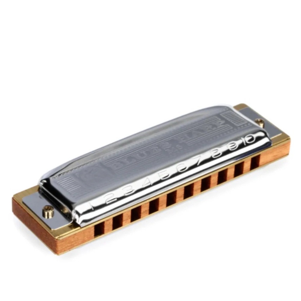 Blues Harp. Silver and Gold Harmonica